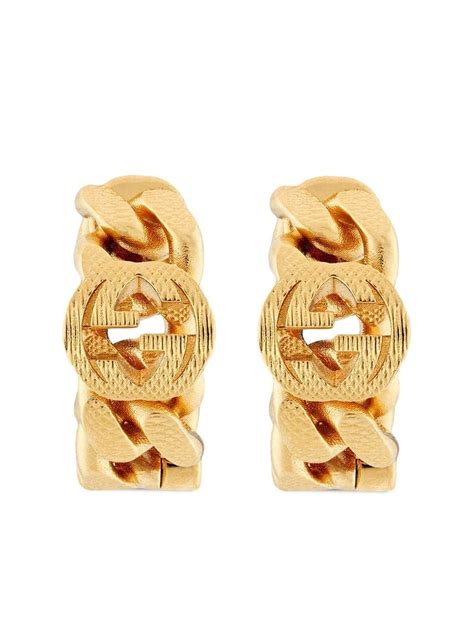 gucci interlocking earrings gold.